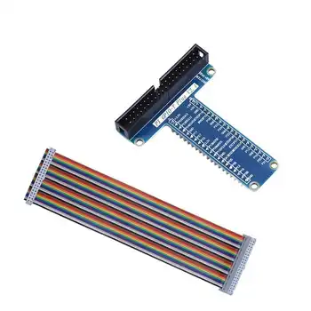 Плата расширения GPIO T-типа 40-контактный ленточный плоский кабель для Raspberry Pi 1B +/ 2B / 3B