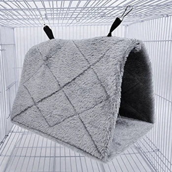Теплое Птичье гнездо Зимняя кровать Домик Уютная хижина Подвесной Гамак Клетка Палатка Плюшевое убежище для птицы-попугая