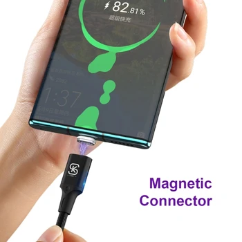 Магнитная линия быстрой зарядки данных 66 Вт, быстрая зарядка, сильная магнитная линия зарядки Micro USB Type-C 5A для ноутбука и телефона