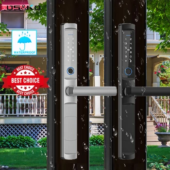 Wifi Водонепроницаемый Умный дверной замок с мостом, Биометрический отпечаток пальца, цифровой электронный дверной замок для наружной раздвижной двери 