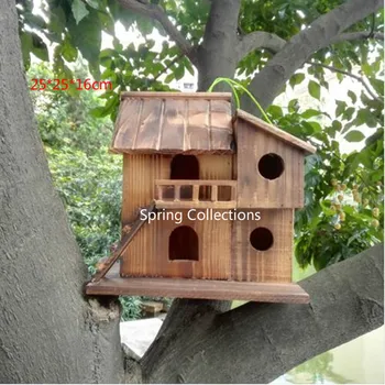 25*25*16 см Деревянное наружное птичье гнездо консервант для древесины украшение птичьего гнезда птичий домик деревянная клетка для птиц