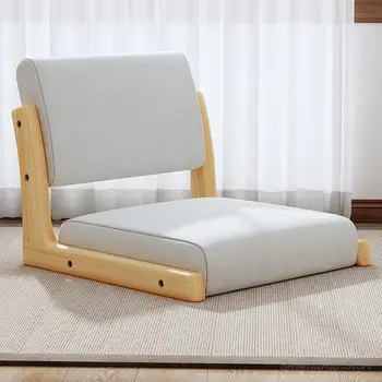 Японский напольный стул со спинкой, деревянные татами, подставка для спинки стула без ножек, отлично подходит для чтения, медитации, гостиной, балкона