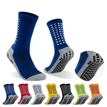 Новые футбольные носки, мужские и женские спортивные носки с нескользящей силиконовой подошвой, футбольные баскетбольные носки с захватом