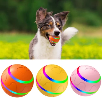 Интерактивные шарики для домашних животных, кошек и собак, Автоматические вращающиеся силиконовые светящиеся шарики для домашних животных, водонепроницаемый Молярный игрушечный прыгающий мяч 5 В 500 мАч