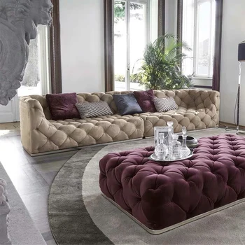 7-местный Кожаный Секционный диван с откидной спинкой, Диван-гарнитур, Современная мебель для гостиной, Бархатная мебель для дивана