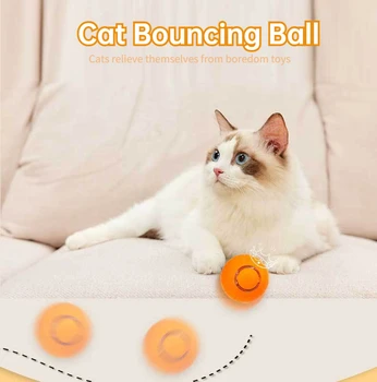 Автоматический мяч для кошек, умный прыгающий мяч, электрические игрушки для кошек, интерактивные для дрессировки кошек, самодвижущиеся игрушки для котенка для игр в помещении