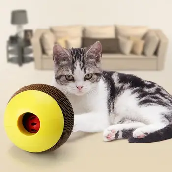 Практичный Без Запаха с Колокольчиком Pet Cat Scratcher Ball Кошачья Мята Интерактивная Игрушка Аксессуары Для Домашних Животных Cat Scratcher Ball Звуковая Игрушка Для Домашних Животных