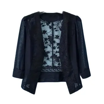 2023 Новая солнцезащитная одежда, Шифоновая куртка-шаль, Женский Весенне-летний тонкий женский топ с оборками и укороченными рукавами в стиле Джокер