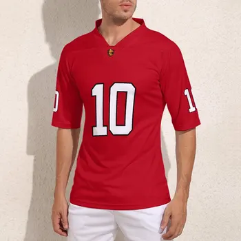 Изготовленная на Заказ Новая Англия № 10 Красная Регбийная Майка Ретро-Кастомизации Футбольных Майок Колледжа Мужская Регбийная Рубашка