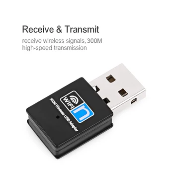 Беспроводной мини-USB Wifi адаптер 802.11N 300/150 Мбит / с USB2.0 приемник для ноутбука Windows 7 8 10 11