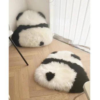 Прекрасный коврик-подушка для сиденья в виде панды 52x57cm Подушки из искусственного меха с внутренней стороны из полипропиленового хлопка для декора детской комнаты Подушки в форме панды