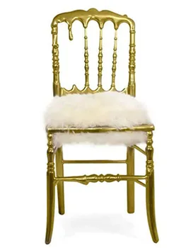 Легкий роскошный обеденный стул из чистой меди в итальянском стиле, современный простой креативный художественный дизайн, одноместный стул для гостиной особой формы