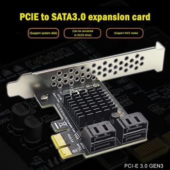 4 Порта SATA III PCIe Карта Расширения 6 Гбит/с SATA 3,0 к PCI-e 1X Карта Контроллера PCI Express Адаптер Конвертер С Кронштейном Для ПК