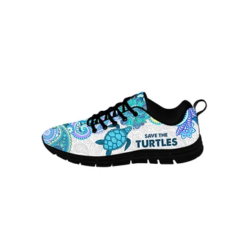 Кроссовки Save The Turtles Мужская Женская повседневная тканевая обувь для подростков, парусиновые кроссовки для бега, Дышащая Легкая обувь с 3D принтом