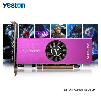 Yeston Radeon RX 6400 4GB GDDR6 64bit 6nm GPU Core 2321MHz Игровые Видеокарты DP/HD для Настольных ПК с компьютерной игрой