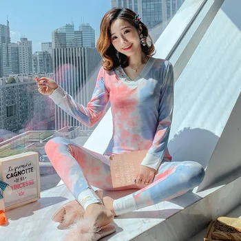 Термобелье женское корейское сексуальное милое домашнее обслуживание пижамный костюм пижамы Нижнее белье женское ночное белье camison mujer