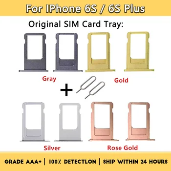 Новый держатель лотка для sim-карты, слот для лотка для iphone 6S 6S Plus, Сменная деталь, Гнездо адаптера для SIM-карты, черно-белая деталь