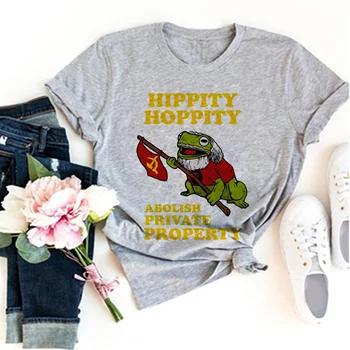 Футболки Hippity Hoppity с отменой частной собственности, женская манга, летние футболки Y2K, женские комиксы, японская дизайнерская одежда