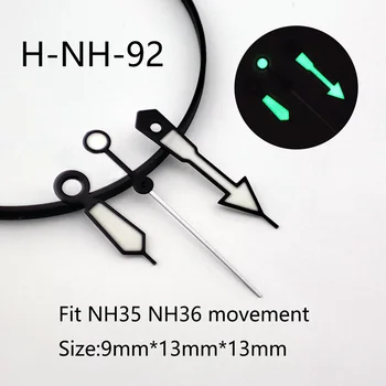 стрелка nh35, серебряная игла, зеленая, светящаяся, аксессуары для часов, подходит для часовых механизмов nh35 Second Hands, nh36 All
