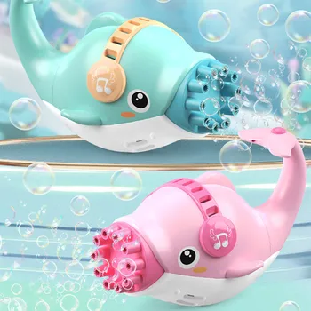 Электрическая игрушка для мыльных пузырей Bubble Maker для детей, автоматическая машина для мыльных пузырей с мультяшным дельфином, летние детские игрушки для выдувания мыльных пузырей