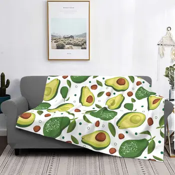 Зеленые фланелевые пледы с авокадо, одеяло для любителей авокадо, для постельных принадлежностей, для путешествий, легкое тонкое одеяло
