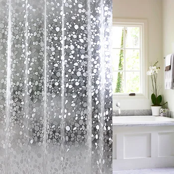 3D Прозрачные занавески для душа ПВХ Занавески для ванной комнаты с крючками Водонепроницаемые прозрачные занавески для ванной комнаты Занавеска для душа