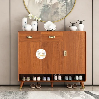 Xl Входной обувной шкаф Longfengtan с массивным деревянным каркасом для прихожей в гостиную, шкафчик для хранения вещей