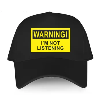 Мужская модная хлопковая шляпа с принтом, дышащая летняя кепка, предупреждение, я не слушаю, бейсболки унисекс, удобная уличная шляпа