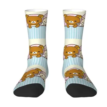 Мужские носки для экипажа Kawaii Cartoon Bear Rilakkuma, Новинка Унисекс, Весна-лето, осень-зима, носки под платье