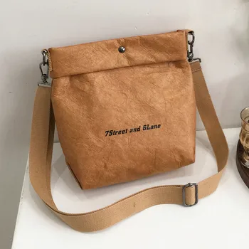 Женская сумка, водонепроницаемая индивидуальная маленькая сумка-мешок, рулон крафт-бумаги, сумка-конверт, сумки через плечо, вечерний клатч, кошелек