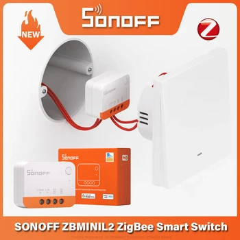 SONOFF ZBMINI-L2 ZigBee DIY Smart Switch Модуль Не требуется Нейтральный провод 2-Полосное Управление Работает с приложением Alexa Google Home Ewelink