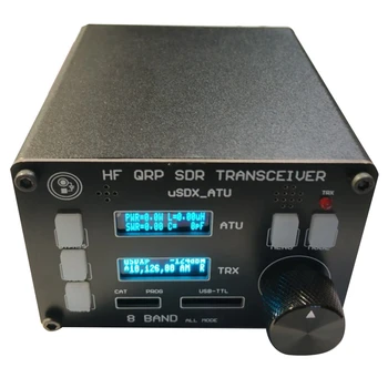 USDX SDR Приемопередатчик Всережимный 8-Полосный Приемник HF Ham Радио QRP CW Приемопередатчик Встроенный Антенный Тюнер ATU-100 Двойной OLED