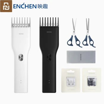 Youpin ENCHEN Электрическая машинка для стрижки волос 0,7-22 мм, расческа для позиционирования слайдера, USB Бесшумный детский керамический умный триммер для начинающих