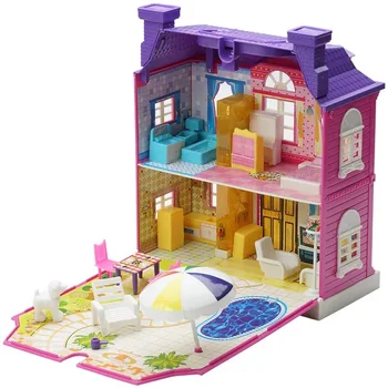 Кукольный домик своими руками, реалистичные 3D-домики для кукол LOL, игрушки, Соберите модель двухэтажной виллы, огни, Музыкальная игрушка для детских подарков