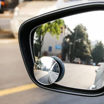 360-Градусное HD Зеркало заднего вида для заднего хода автомобиля, Бескаркас-ное Ультратонкое широкоугольное круглое выпуклое зеркало заднего вида, автомобильные аксессуары