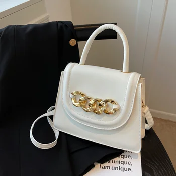 Модные сумки через плечо с украшением в виде цепочки Для женщин, маленькие сумки, брендовая дизайнерская сумка через плечо, женские сумки с верхней ручкой