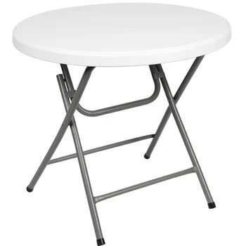 Складной стол высотой 32 дюйма Белый Круглый Пластиковый стол