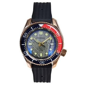 PROXIMA мужские часы для дайвинга, роскошные бронзовые мужские автоматические часы 300 м водонепроницаемые механические наручные часы светящиеся часы с метеоритным циферблатом