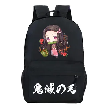Детские аниме-рюкзаки Demon Slayer Kawaii Kamado Nezuko, школьные сумки для косплея, рюкзак для детей, Мультяшный рюкзак из манги, подарки