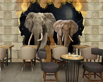 beibehang Индивидуальные современные модные стереофонические обои elephant broken papel de parede decoration painting background