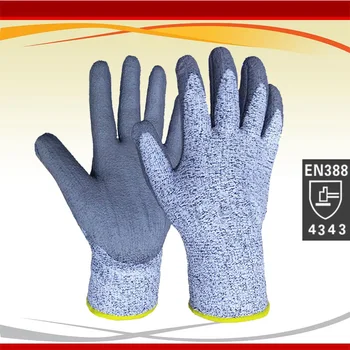 NMSafety Высококачественные 6 пар перчаток для защиты от порезов HPPE с полиуретановым покрытием на ладони, защищающие от порезов Защитные перчатки