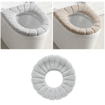 Наполнение ванной комнаты Мягкие утолщенные накладки для сидений, Моющийся теплый чехол для унитаза, Зимняя Удобная подушка для сиденья 30 см