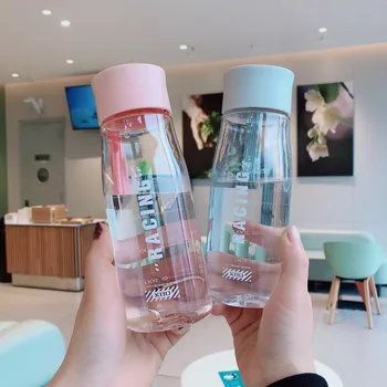 бутылки для воды объемом 650 мл Пластиковая Прозрачная бутылка, спортивная чашка для воды, кружка для воды, студенческая портативная кружка с веревкой