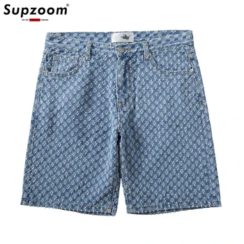 Supzoom Новое поступление, модные повседневные летние свободные джинсовые шорты с рваной каймой, модные джинсовые шорты в стиле хип-хоп с дистанционным управлением
