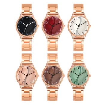 Новые женские кварцевые часы со стальным ремешком, цельные Корейские модные часы Reloj De Mujer
