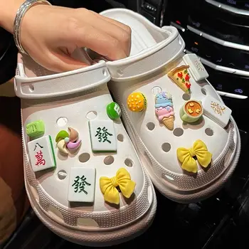 Аксессуары для обуви для Маджонга своими руками Мультяшные Маленькие и милые Талисманы в виде крокодила, модные дизайнерские булавки с пряжками для обуви, украшающие Подарок для детей