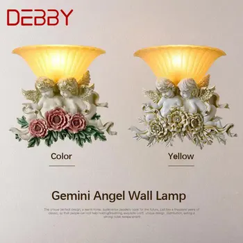Настенные светильники DEBBY Modern Angel, винтажные светодиодные креативные бра из смолы для дома, гостиной, спальни, CorridorDecor