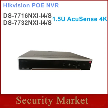 Оригинальный английский Сетевой Видеомагнитофон Hikvision DS-7716NXI-I4/S 16ch DS-7732NXI-I4/S 32Ch 1.5U AcuSense 4K NVR