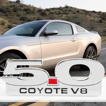 Эмблема 5.0 Coyote V8 для 11-14 Ford Mustang F150 F250 F350 Хромированные Боковые Эмблемы Кузова И Крыла, Наклейка-Бейдж, Заводская Табличка