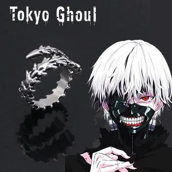 Кольцо для косплея Tokyo Ghoul Ken Kaneki с Регулируемыми Открывающимися Кольцами, Модное Кольцо для косплея, Аксессуар для костюма для косплея